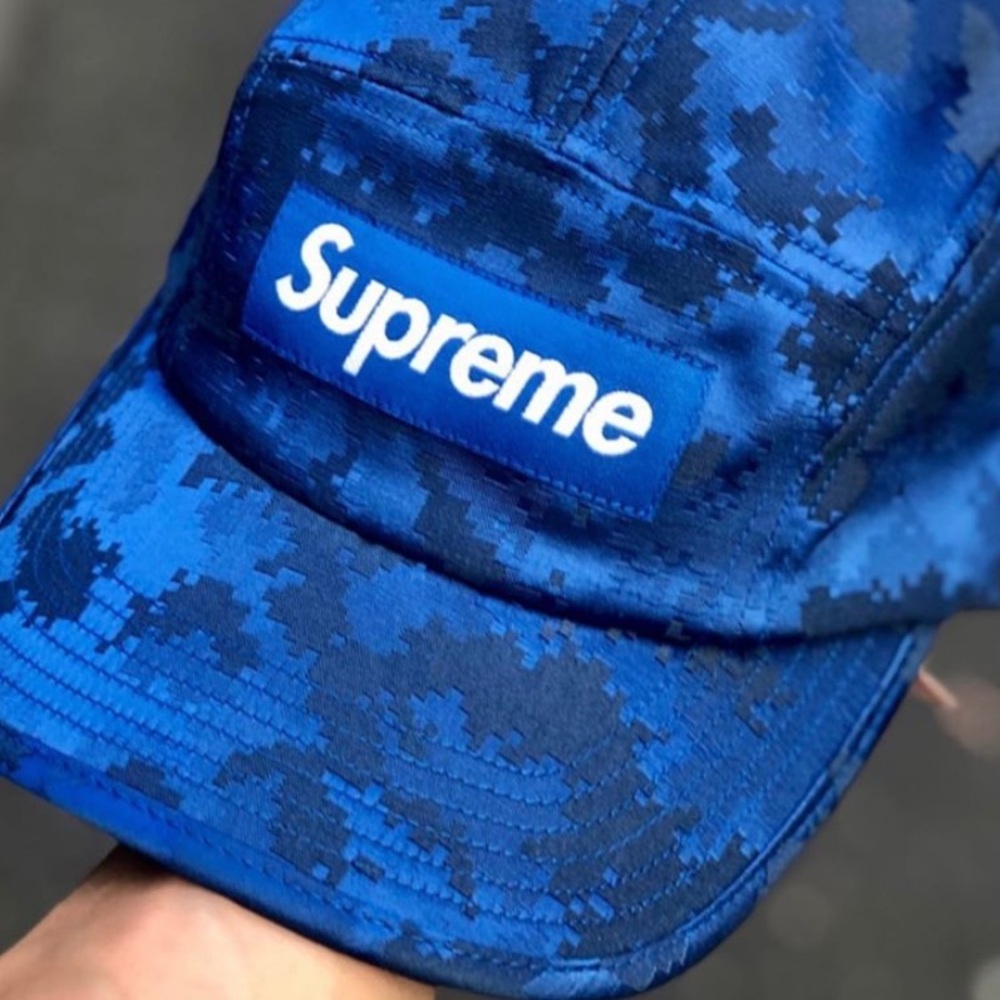 Supreme SS20 Satin Digi Royal Blue Camp Cap SOLD